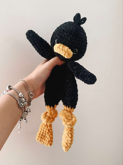 Snuggler Papera, peluche amigurumi morbido e dolce, perfetto compagno di coccole e nanna.